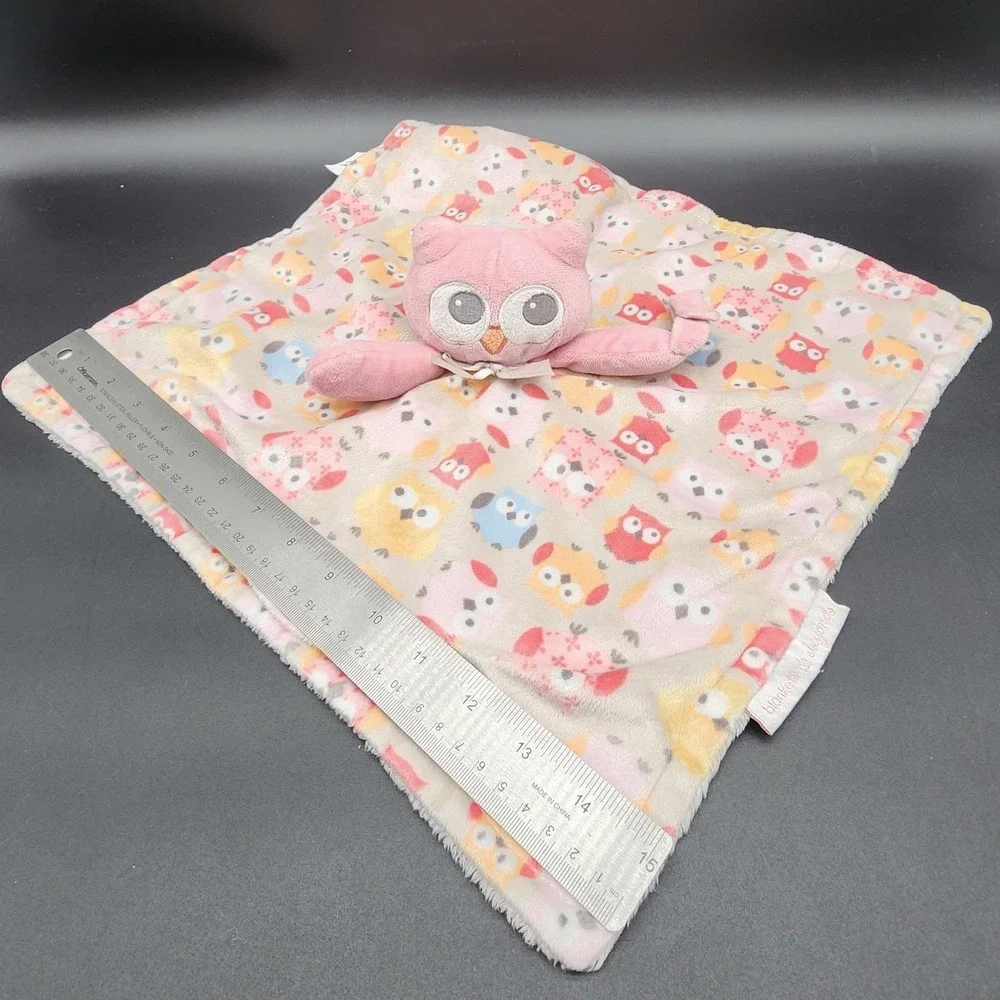 Blankets & Beyond Pink Owl Baby Security Blanket Lovey Plush Nursery Woodland